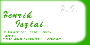 henrik iszlai business card